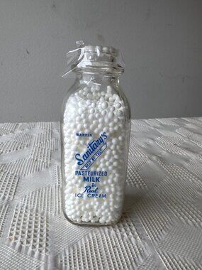 Warren Sanitarys Milk Bottle Vintage Display Farmhouse Kitchen Decor